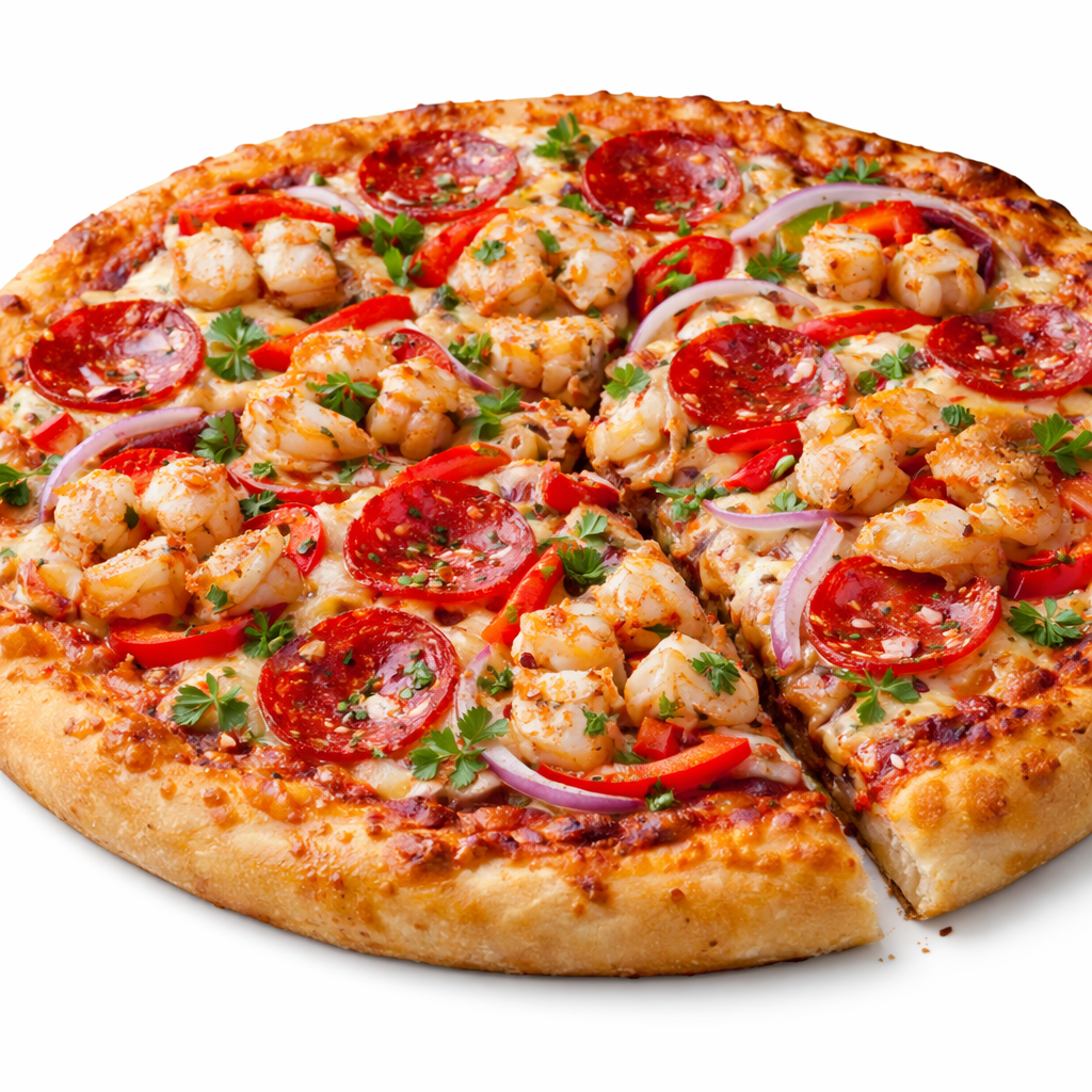 Camarones Pepperoni Chile y Cebolla